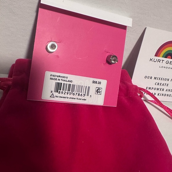 NWT - Kurt Geiger Black Bird Gem Earrings with Dust Bag - Picture 3 of 5